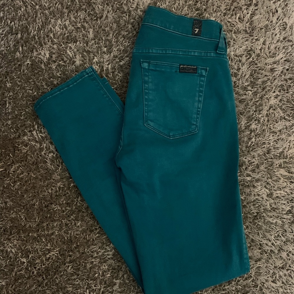 7 For All Mankind Slim Straight cropped jeans.
